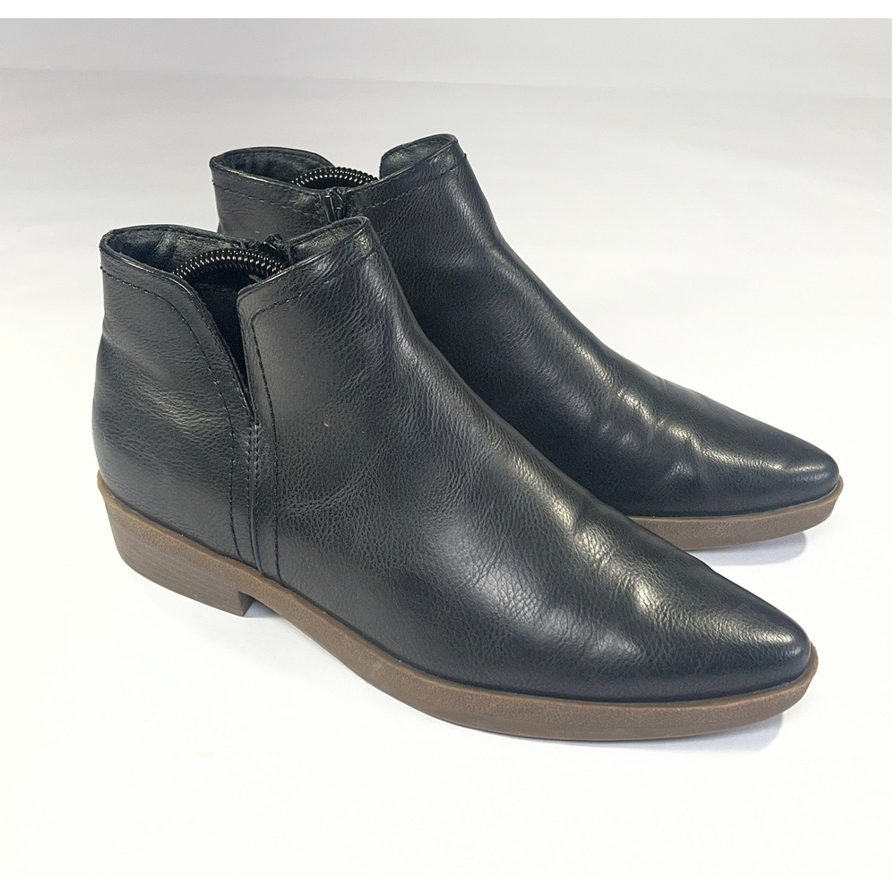 Frye and Co Ilisha Boots Womens 9 Black Ankle Side Zip Casual Minimalist Fashion